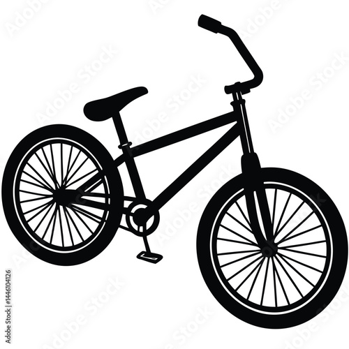 BMX Bicycle Silhouette Vector Illustration of a Classic Bike