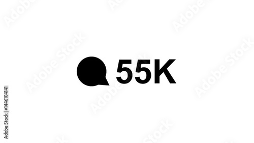 Comment counter animation one thousand to one lakh numbers alpha channel, number counter