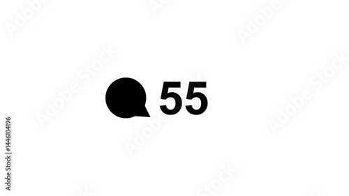Comment counter animation one thousand to one lakh numbers alpha channel, number counter