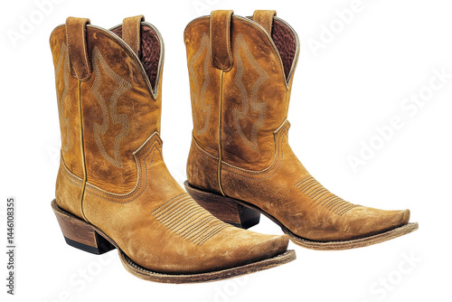 Wallpaper Mural Authentic worn brown suede cowboy boots pointed toes classic western style footwear vintage feel Torontodigital.ca