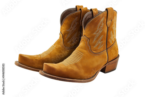 Wallpaper Mural Elegant embroidered suede cowboy boots stylish ankle high footwear perfect for western fashion Brown Torontodigital.ca