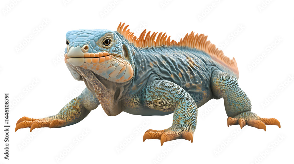 Obraz premium A vibrant reptile with striking scales and a bold crest perfect for nature wildlife and educ