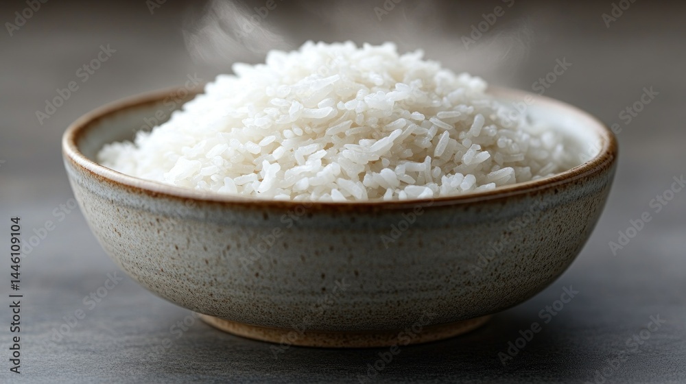 Steaming hot bowl of cooked rice Steaming hot bowl of cooked rice