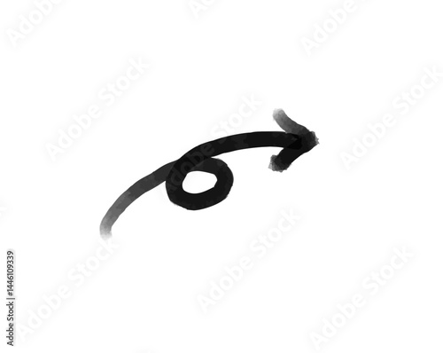 Hand drawn arrow, black chisel marker, whiteboard, presentation infographic element, for notebook, for scrapbook, for sketchbook, 