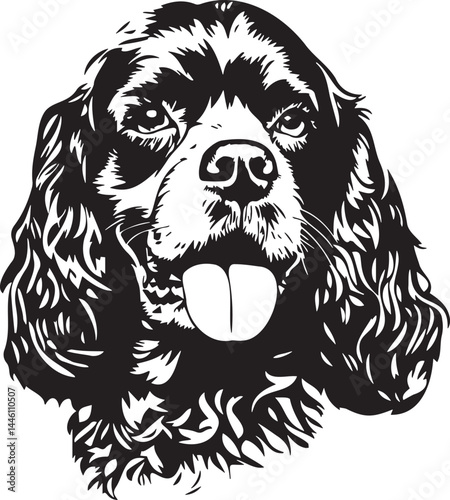 american cocker spaniel dog with tongue