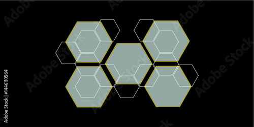 dark grey hexagon white background wall pattern. Black hexagon seamless pattern. Abstract hexagonal background.