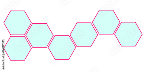 Abstract blue hexagon shape for frame illustration design