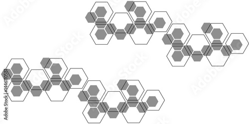 dark grey hexagon white background wall pattern. Black hexagon seamless pattern. Abstract hexagonal background.