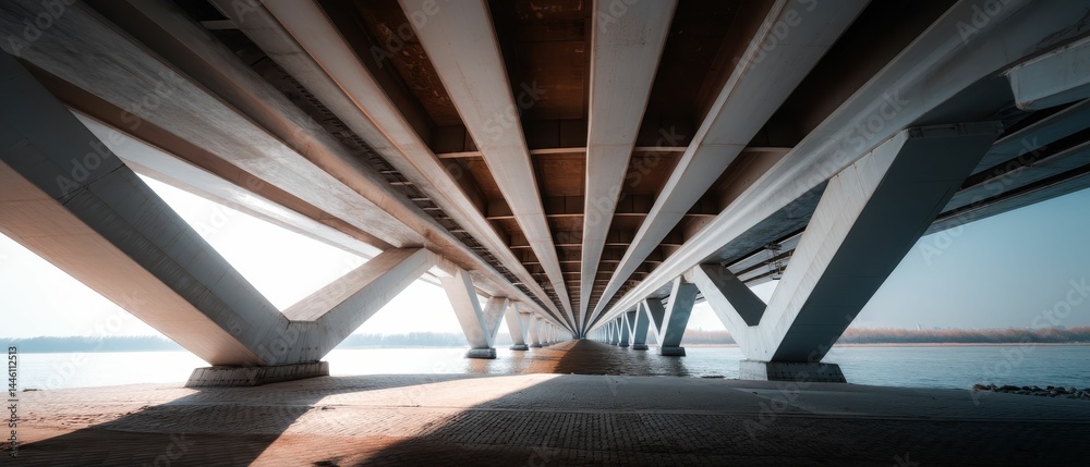 Obraz premium Stunning Bridge Architecture Underside Perspective Photography