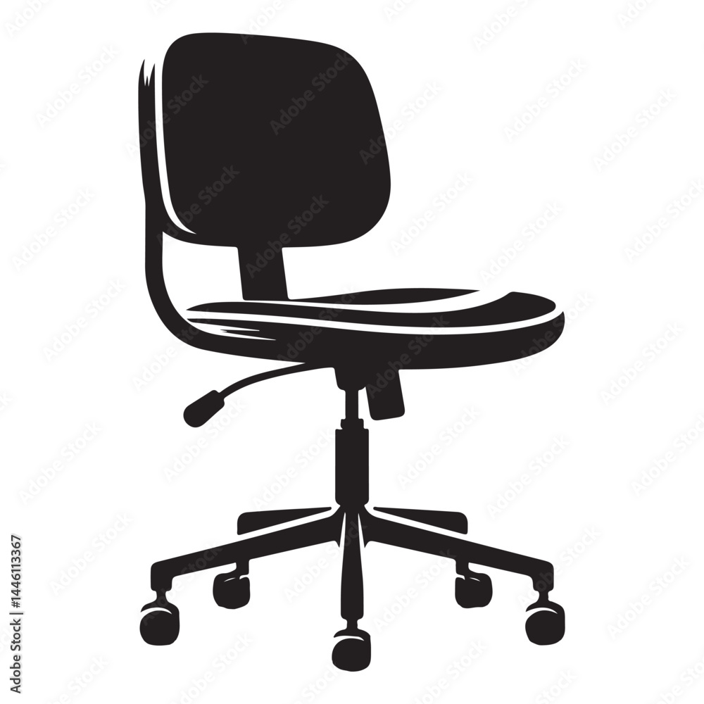 Office Chair Silhouette Icon on White Background
Office Chair Silhouette Icon on White Background