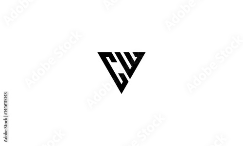 CW initial letter, monogram logo