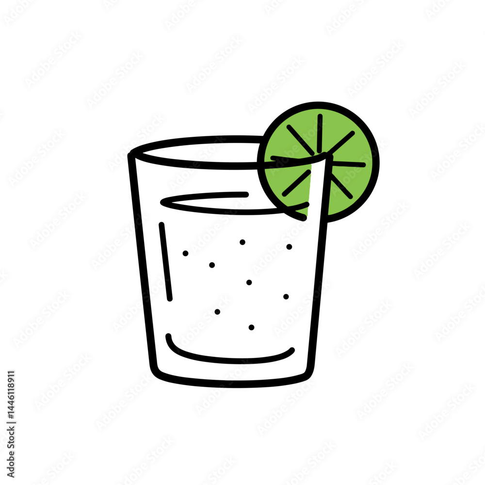 Lemon Water Detox Drink in Simple Style Against White Background Lemon Water Detox Drink in Simple Style Against White Background