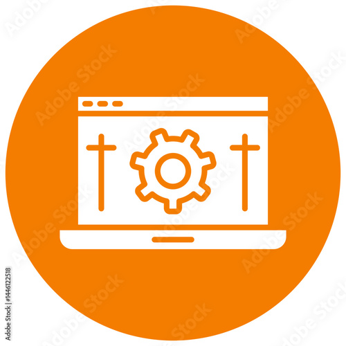  IT Automation Circle Icon, IT Automation Icon – Automated Workflow, System Integration, Technology Process Symbol in Vector Style