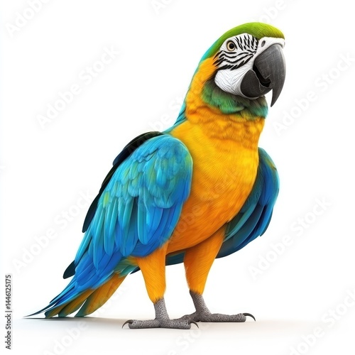 Vibrant macaw, a colorful parrot portrait.