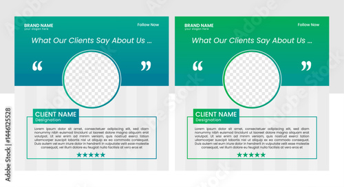 Versatile client testimonial and customer feedback templates with dynamic color variations
