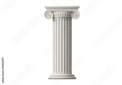 Fototapeta Naklejka Na Ścianę i Meble -  Single ionic column, isolated on black background.