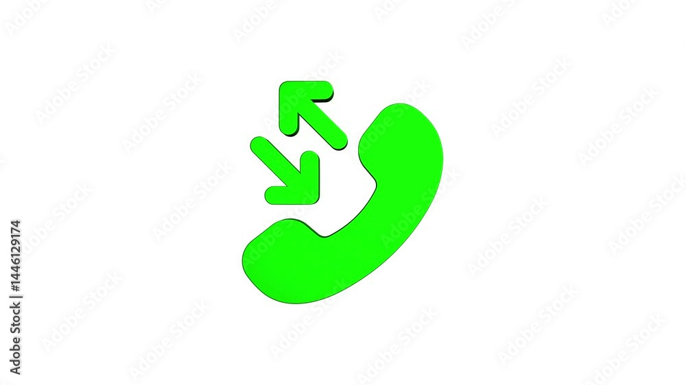 phone rotating 3d icon 4k animation, call looping with alpha channel. mobile telephone illustration icon rotation on white background phone rotating 3d icon 4k animation, call looping with alpha channel. mobile telephone illustration icon rotation on white background