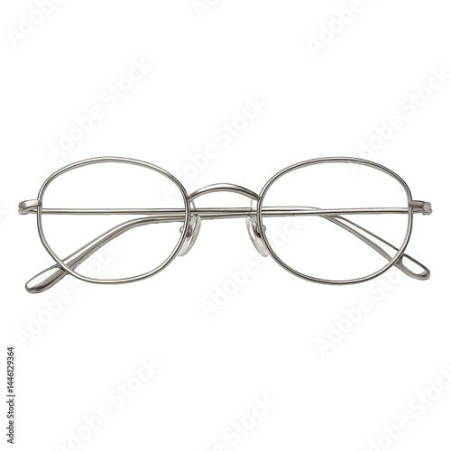 Elegant metal glasses with round lenses for improved vision and timeless style.