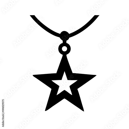 pendant star silhouette icon on transparent background for web and graphic design