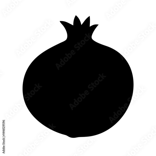 pomegranate silhouette art on transparent background for web and graphic design