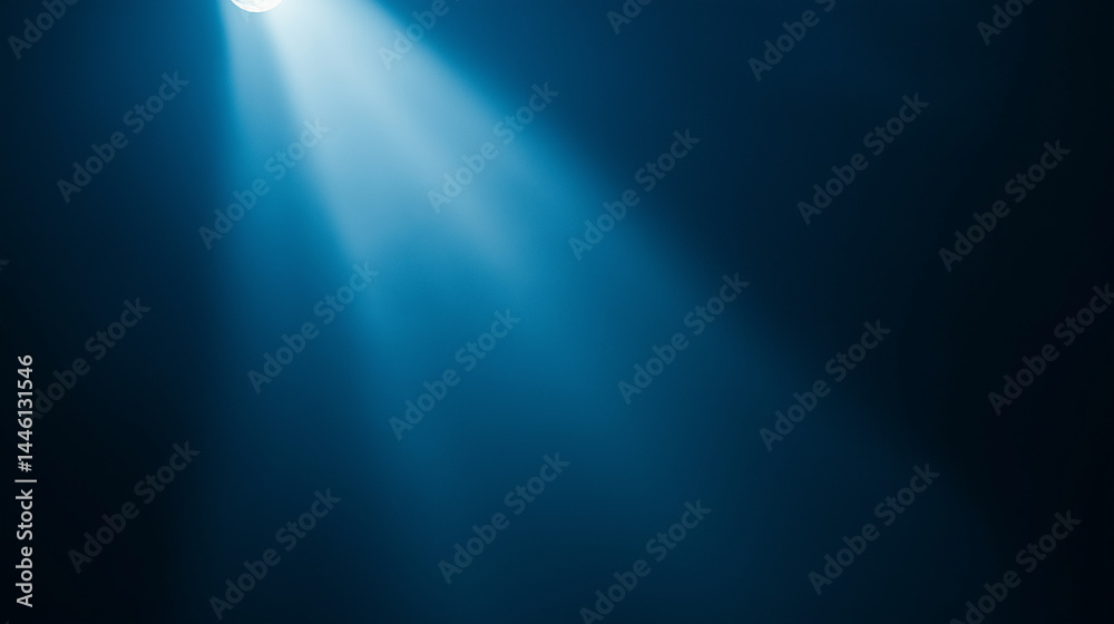 Obraz premium Dark blue spotlight background with grainy gradient texture