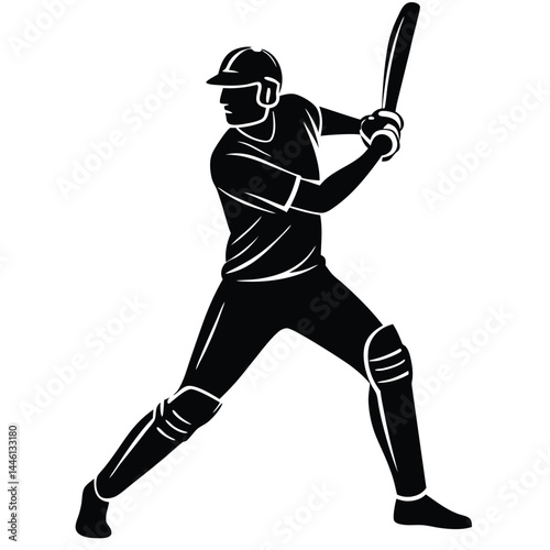 Cricket-player-pose-silhouette-vector 