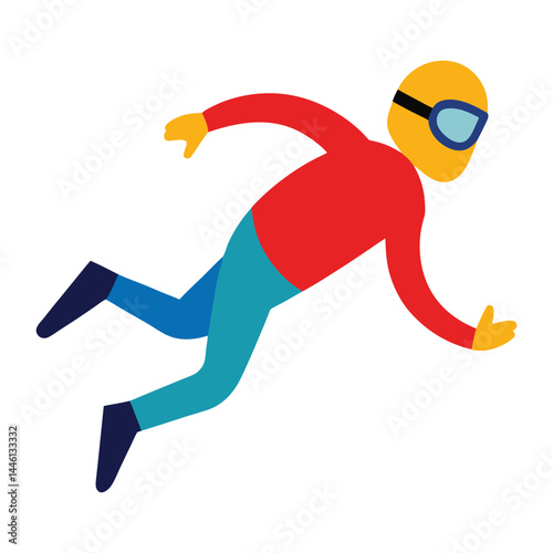 Abstract vector illustration of a person in action with sports gear