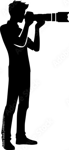 Silhouette of a Photographer Capturing a Moment