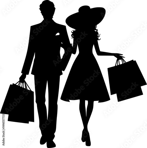 Stylish Couple Shopping Together