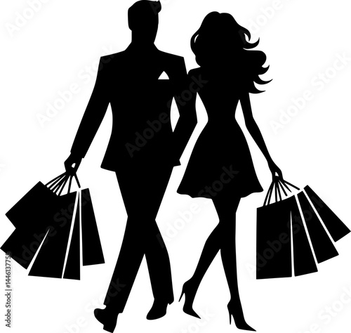 Stylish Couple Shopping Together
