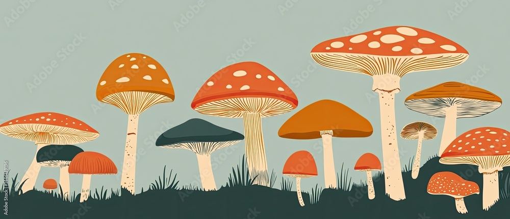 Enchanting Autumn Mushroomscape. Enchanting Autumn Mushroomscape.