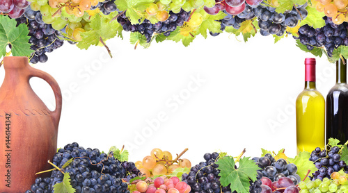 Obraz na płótnie Grapes on a vine isolated w salonie