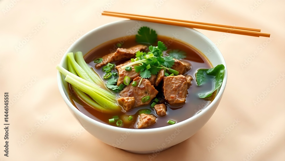 Taiwanese Beef Noodle Soup with Bok Choy and Herbs Taiwanese Beef Noodle Soup with Bok Choy and Herbs