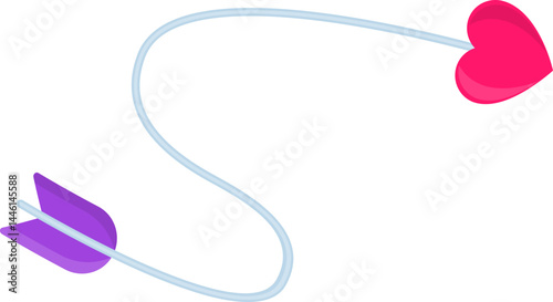 A colorful cupid's arrow in the shape of the letter S with a more curved design.