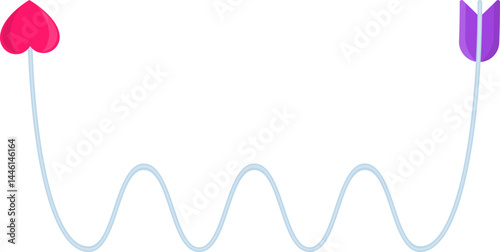 Wavy line line arrow heart arrowhead cupid colorful