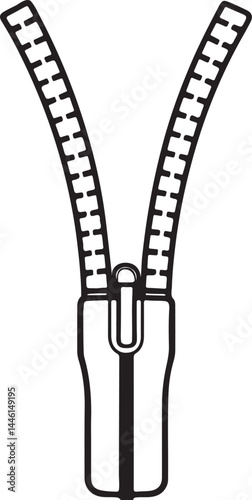 zipper line art, black outline, vector and illustration, coloring book page line art drawing