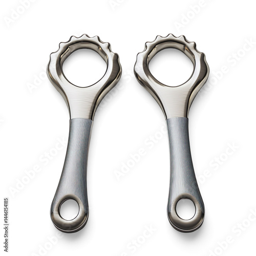 Minimalist Metal Bottle Openers on a Transparent Background