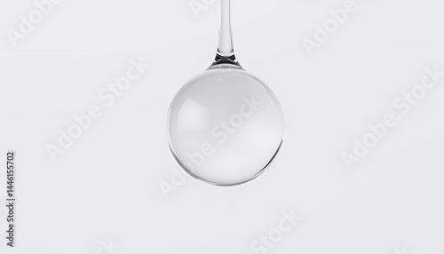 Obraz na płótnie Clear Glass Ornament Hanging in a White Background Minimalist Style Perfect for Decoration Christmas or Celebration with Clean Transparency and Purity w salonie