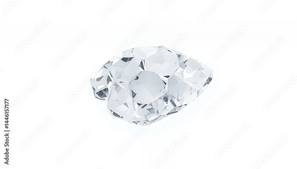 Radiant Diamond Gemstone with Intricate Facets Reflecting Light on White Background Symbolizing Luxury and Preciousness Perfect for Decorative Use and Investment Radiant Diamond Gemstone with Intricate Facets Reflecting Light on White Background Symbolizing Luxury and Preciousness Perfect for Decorative Use and Investment