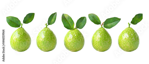 Pack of Guava Against Transparent Background for Fruit Marketing, Tropical Branding, or Healthy Diet Projects photo