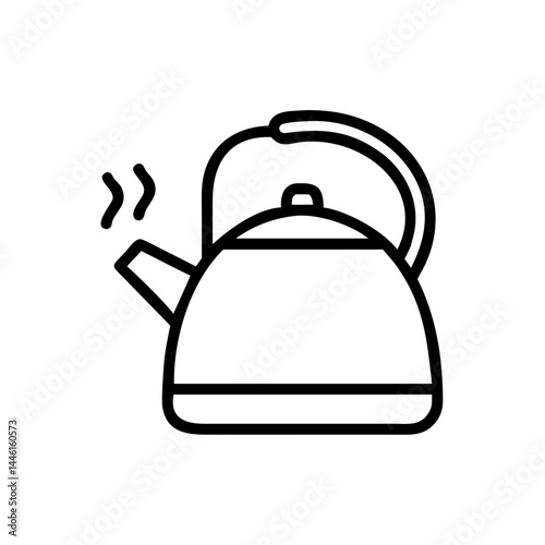 tea kettle kitchenware vector on transparent background for web and graphic design