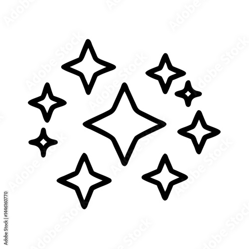 twinkling star cluster vector on transparent background for web and graphic design