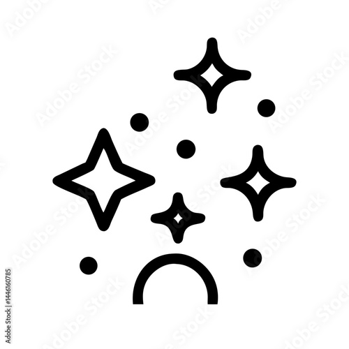 twinkling star cluster silhouette on transparent background for web and graphic design