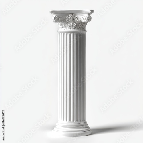 Classic column architecture isolate on white background