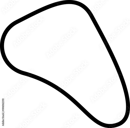 Flowing and uneven contour creating a natural, abstract structure.