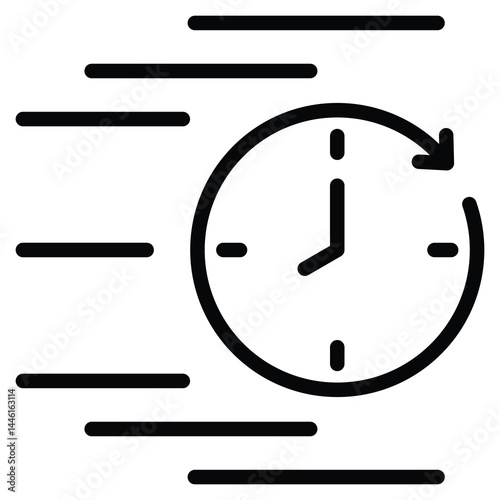 As Soon As Possible icon line vector illustration