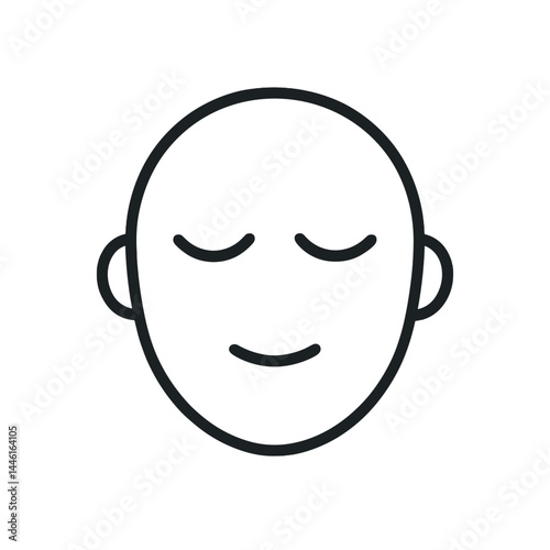 Tranquil face with closed eyes representing mental health  