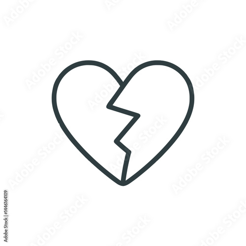 Broken heart symbol representing emotional pain and sadness  