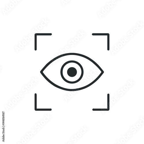Eye Focus Icon Representation in Minimalist Style  