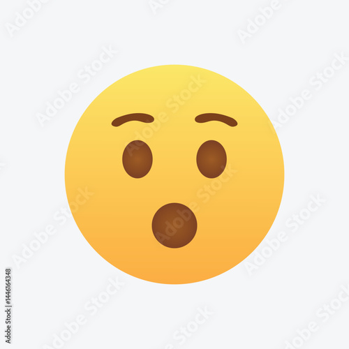 surprised emoji face. shocked wow emoticon with open mouth , cute smiley emoticons feelings wonder and amazing. vector illustration
